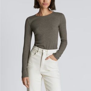 Everlane Supima Micro-Rib Long-Sleeve Crew